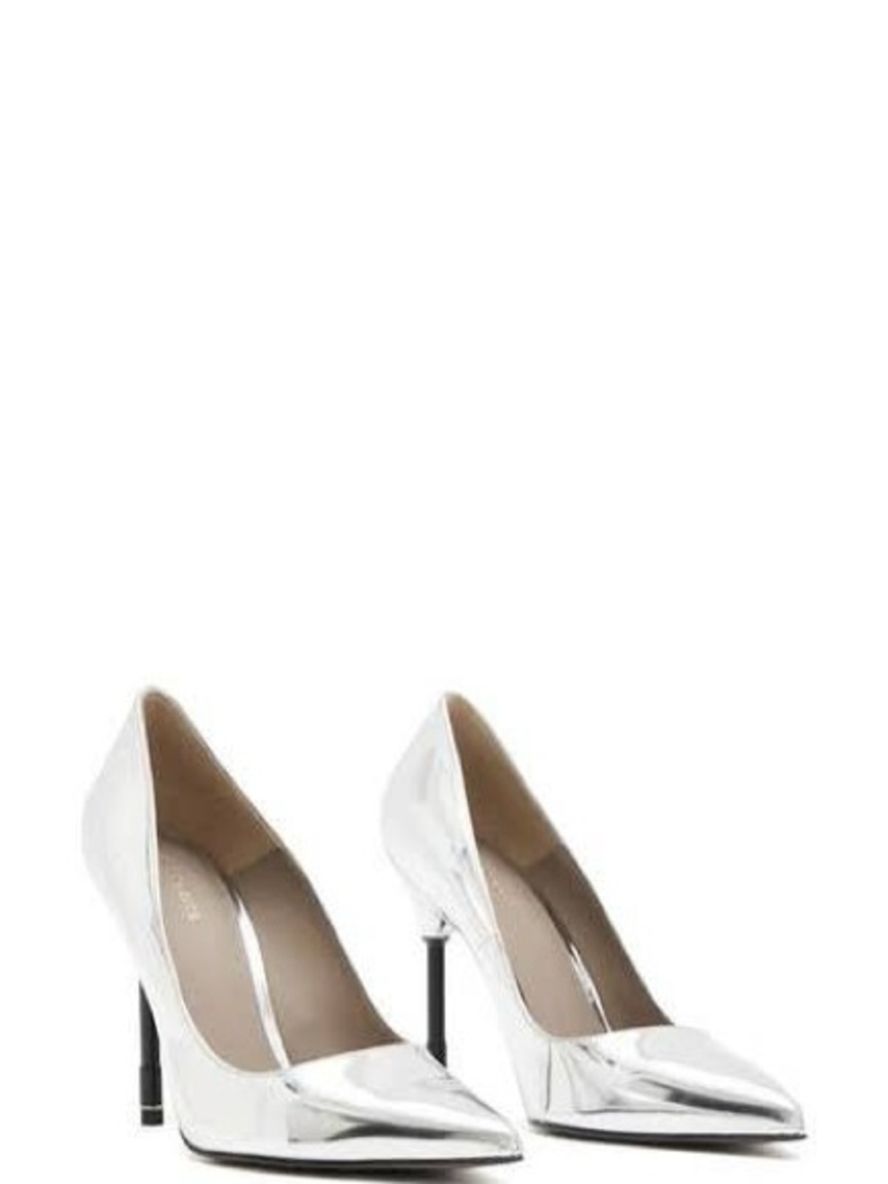 All Saints Women's Metallic Silver Pointed Toe Heels